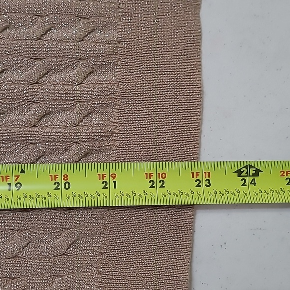 Talbots Gold Cable Knit Sweater with Gold Threading size Medium - Picture 7 of 7